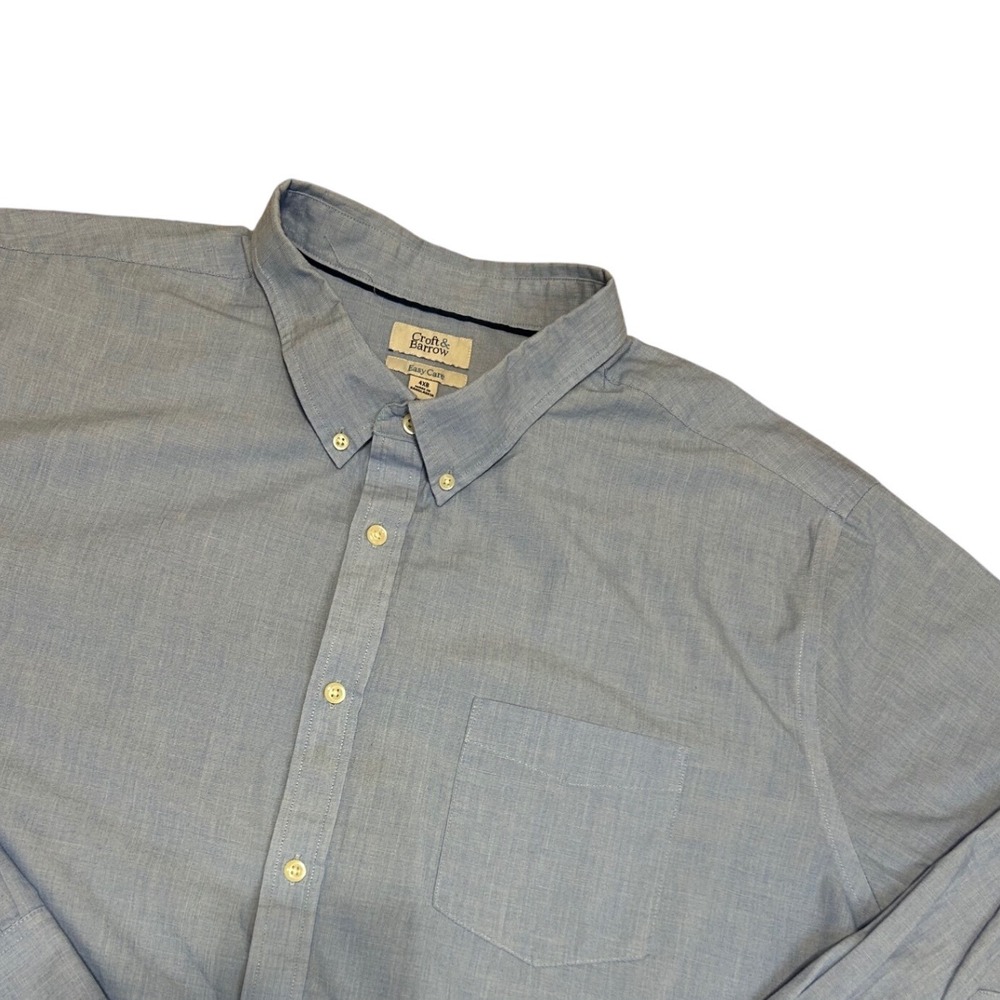 Croft & Barrow men's 4XB blue Oxford button down dress shirt big‎ and tall